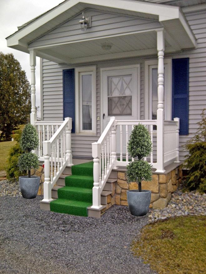 4ft Boxwood Ball Shape Artificial Topiary Tree Porch Decor, Outdoor Plants 2Pack