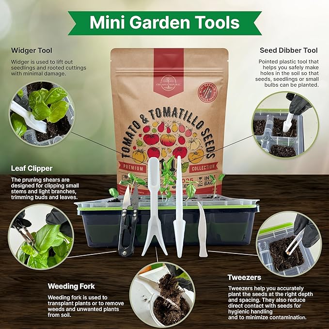 14 Rare Tomato & Tomatillo Garden Seeds Variety Pack - 1,020+ Non-GMO Heirloom Tomato & Tomatillo Seeds for Outdoors & Indoor Home Gardening