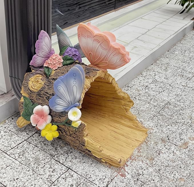 Butterfly Statues Garden Decoration Gutter Downspout Extension Statues,Resin Statue Outdoor Decor,Animal Downspout Diverter,Decorative Gutter Extension,3"×3" Downspout Extender Diverter Splash Block