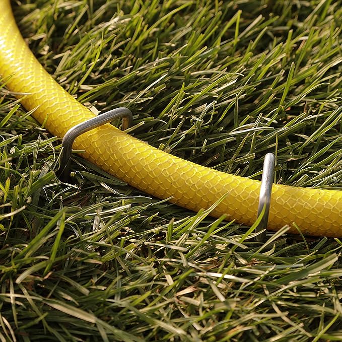 500-Pack Anti-Rust 6'' 11 Gauge Heavy-Duty Flat-Top U-Shaped Garden Stakes Staples Spikes Pins Pegs - Ground Stakes for Anchoring Landscape Fabric