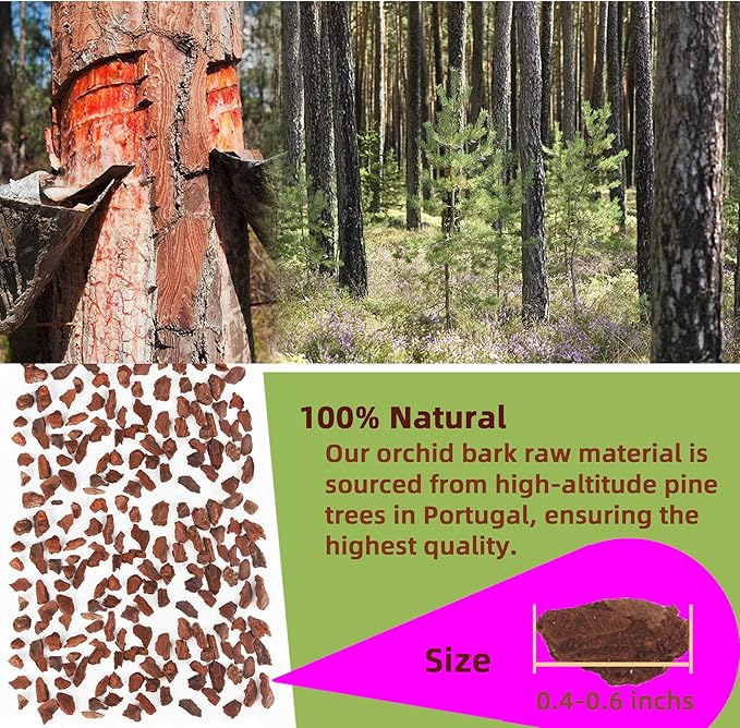 9qt Orchid Bark Horticultural Grade- Ideal for Phalaenopsis, Epiphytic Orchids, and Other Plants Potting, Repotting, Root Development, and Water Retention