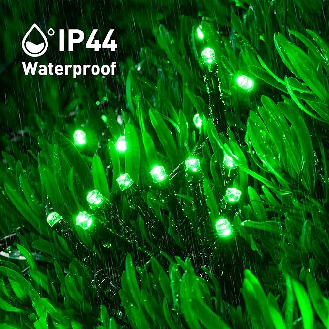 JMEXSUSS 2 Pack Green Solar Lights Outdoor, Total 400 LED 151FT Solar String Lights Outdoor Waterproof, 8 Modes Green Light for St Patrick's Day Patio Yard Tree Decorations