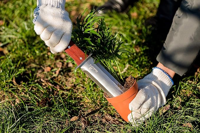 Hori Hori Knife - Landscaping, Digging, Weeding, Cutting, Planting Gardening Tool With Leather Sheath, Stainless Steel Blade and Sharpening Stone