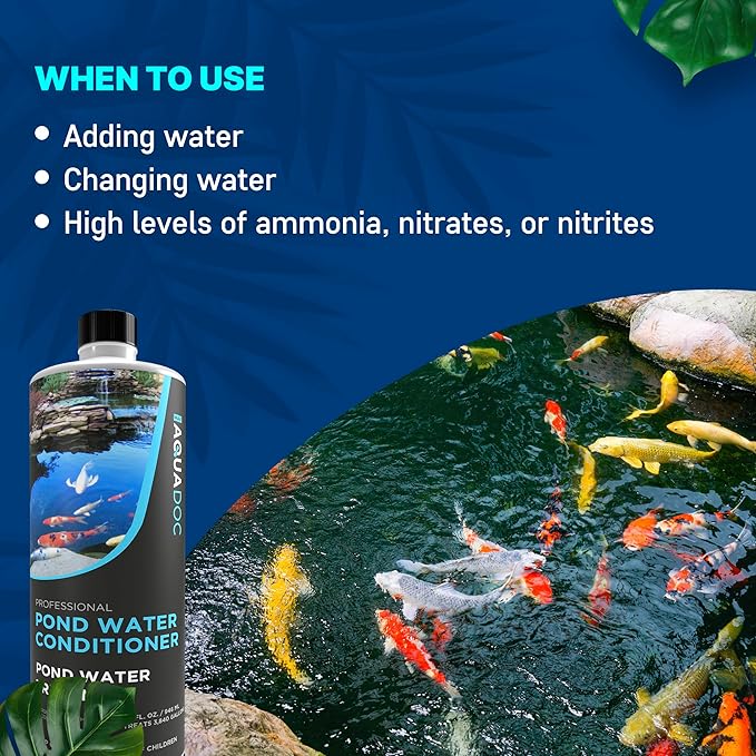 Fish Pond Water Conditioner - Convert tap Water to Fish-Friendly Pond Water - AquaDoc Pond Supplies