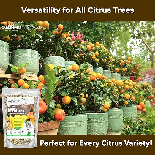 Professional Citrus Fertilizer + Vital Micronutrients; Perfect Balanced NPK for All Citrus; for Indoor and Outdoor Plants; Orange, Lime, Avocado and Lemon Tree Fertilizer (2 QUARTS)
