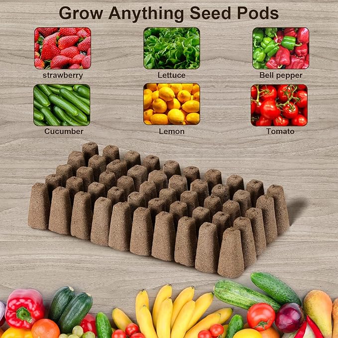 100pcs Square Pods for Hydroponics Growing System, 50pcs Square Grow Sponges with 50pcs Pods Labels, Supplies Replacement, Compatible with IDOO, QYO, LYKO (Square)