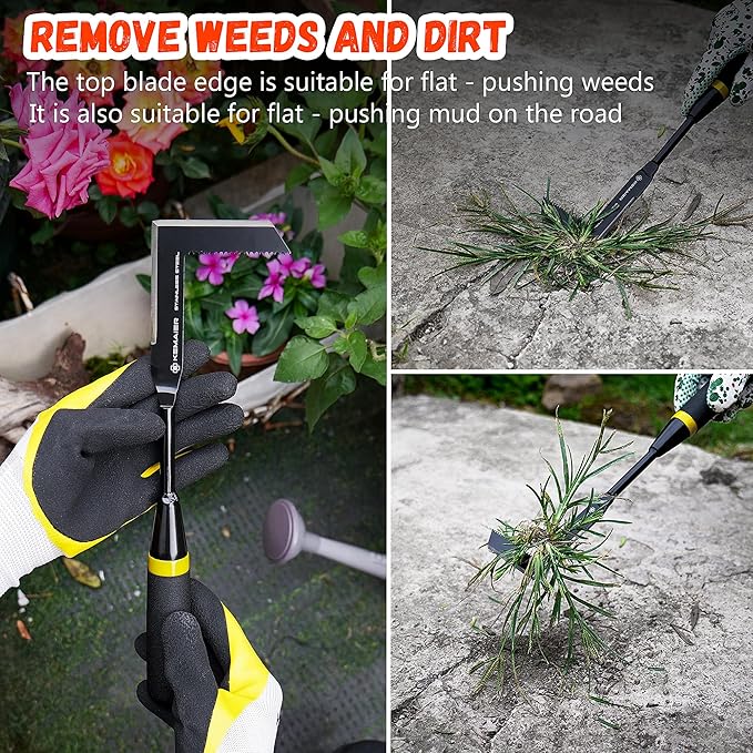 Crack Weeder Tool, Heavy - Duty Stainless - Steel Versatile Weed Remover, Ideal for Clearing Weeds in Road Brick Joints and Garden Patio Gaps