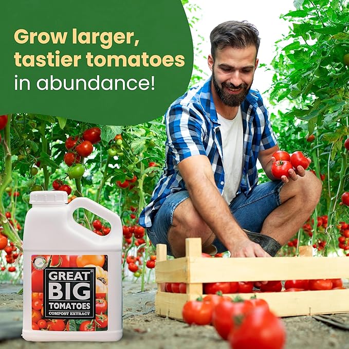 Great Big Tomatoes – Soil and Tomato Fertilizer Booster to Grow The Tastiest Tomatoes and Veggies; 32 Ounce Concentrate (Makes 8 Gallons)