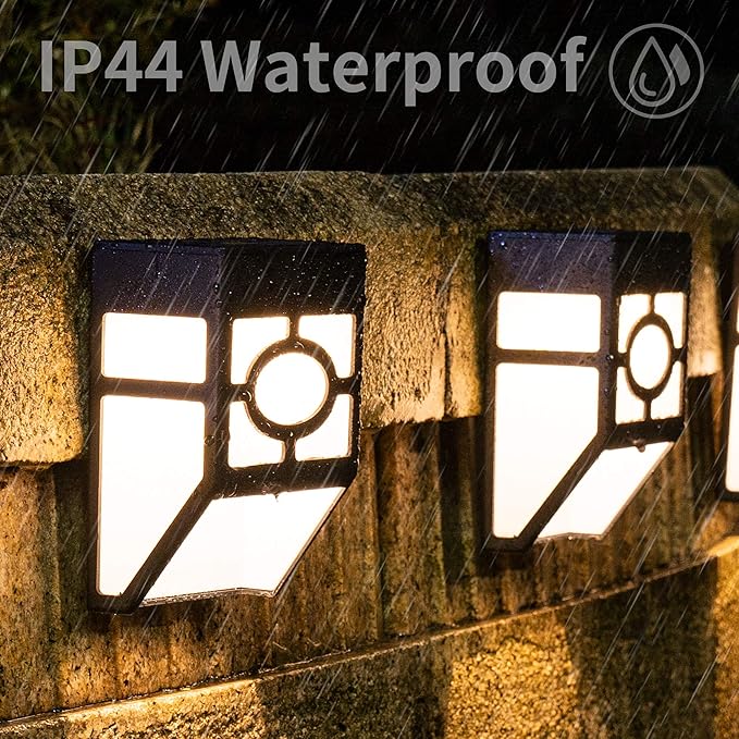 Solpex Solar Deck Lights,Solar Fence Lights, 2 Modes Christmas Decoration Lights,Unique Pattern, Waterproof Automatic Outside, Deck, Patio, Stairs, Yard, Steps, Path & Driveway (RGB & Black 8-Pack)