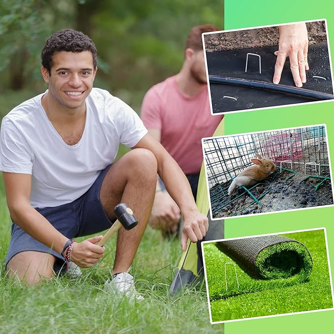 20 pcs 6 inch U-Shaped Landscape Staples, Garden Landscape Staples are Suitable for Outdoor Irrigation Hoses, Artificial Turf Nails, Fixed Fences and Tents, etc.