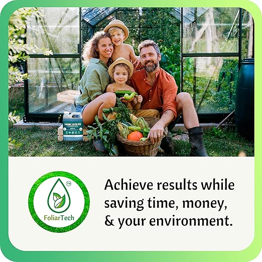 Humic Acid Organic Lawn Fertilizer - Fulvic Humic Mineral Blend for Trees, Shrubs, Ornamentals, Vegetables & Crops - Enhancer & Garden Soil Conditioner by FoliarTech, 34 OZ
