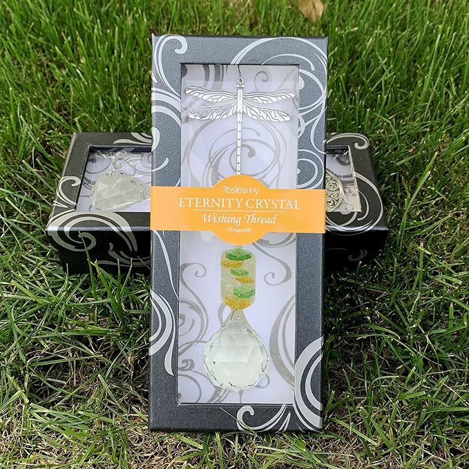 Crystal Garden Suncatcher Hanging Crystals Ornament for Window Rainbow Maker Prisms Home Decor Gift Boxed Sun Catcher Gift Idea for Mom Friends Grandma,Dragonfly