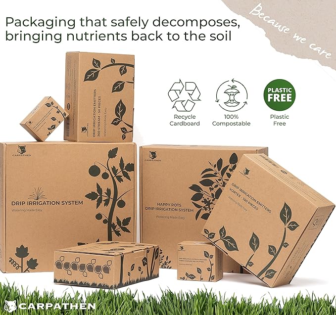 CARPATHEN 1/4 Drip Irrigation Tubing - 100 ft Black Drip Irrigation Hose Perfect for DIY Garden Irrigation System, Hydroponics, Misting Tubing, or as Blank Distribution Tubing for Any Garden Project