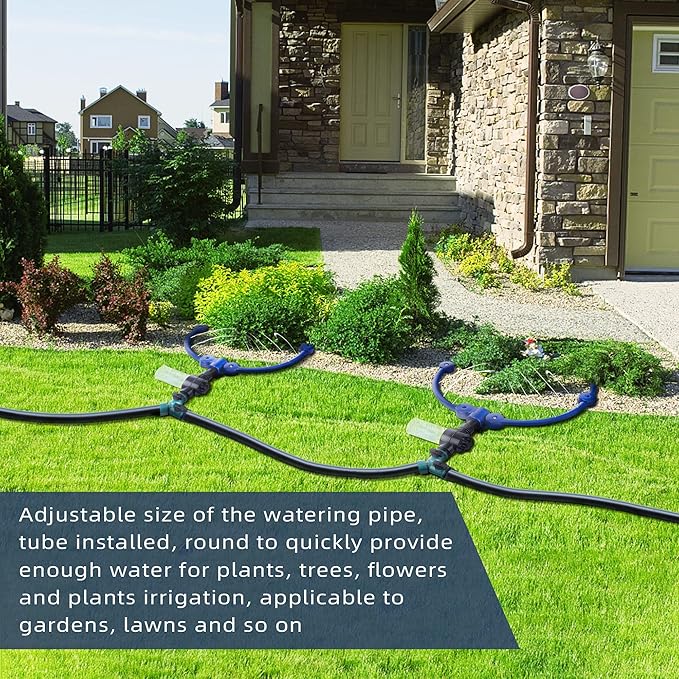 360° Tree Water Sprinkler,Tree Root Watering Tool,Water Ring Sprinkler Irrigation System for Outdoor Plants Raised (Blue)