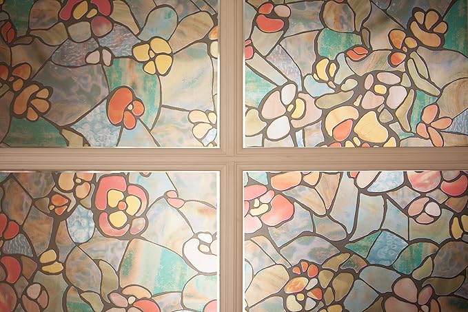 d-c-fix 346-0431-2PK Self-Adhesive Privacy Glass Window Film, Venetian Garden, 17" x 78" Roll, 2-Pack