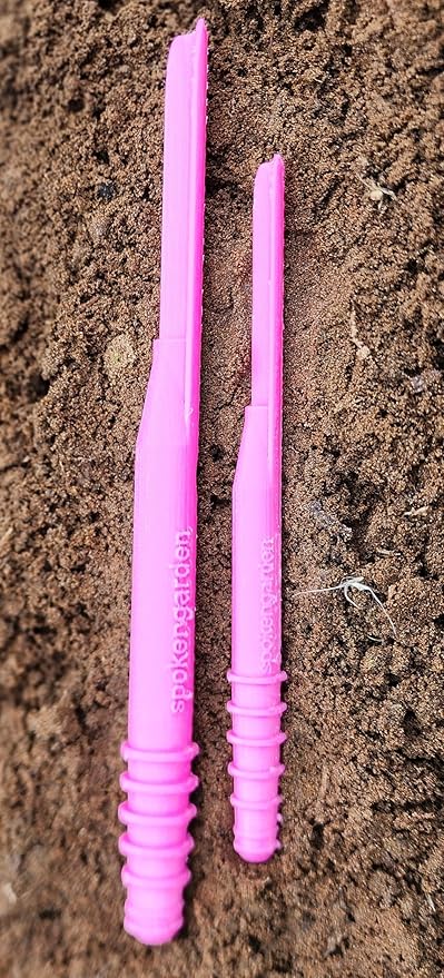 Dibby Seed Sowing Garden Tool Dibber Planter Transplanter – Sow Seeds at The Right Depth – Easily Transplant Delicate Seedlings (Little Dibby & Dibby XL) Pink