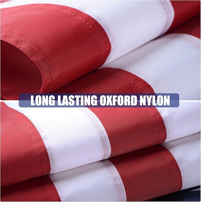 American Flag 20x30 Outside, US Flags for Outdoor Indoor, Heavy Duty Durable, Deluxe Embroidered Stars, Brass Grommets, Sewn Stripes, Vivid Color, Fade Resistant and waterproof