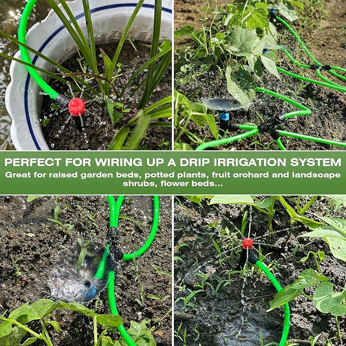 Drip Irrigation Hose 75FT 1/4 inch Green Blank Distribution Hose Perfect for DIY Garden Irrigation Tubing System, Hydroponics, Misting Tubing