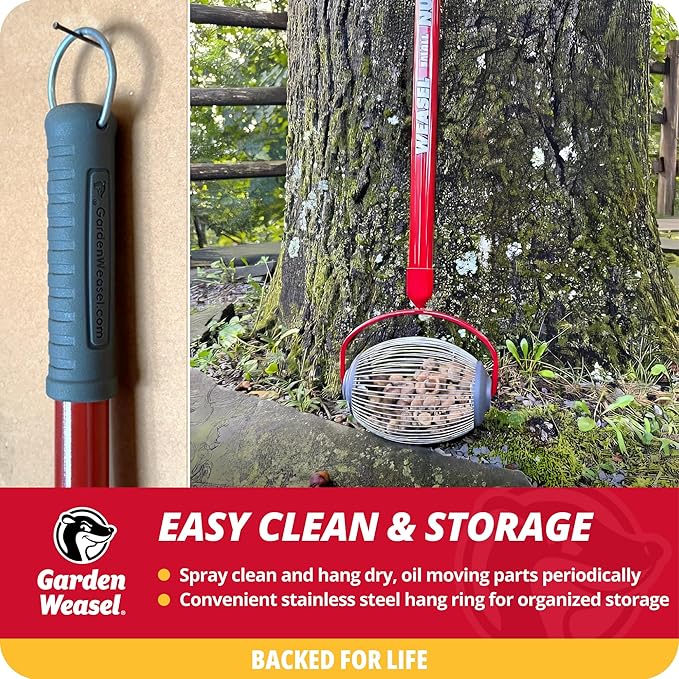 Garden Weasel Nut Gatherer - Small Cage | Pick Up Small Acorns, Buckeyes, Beech Nuts | Nut Collector and Picker Upper Roller | 95334