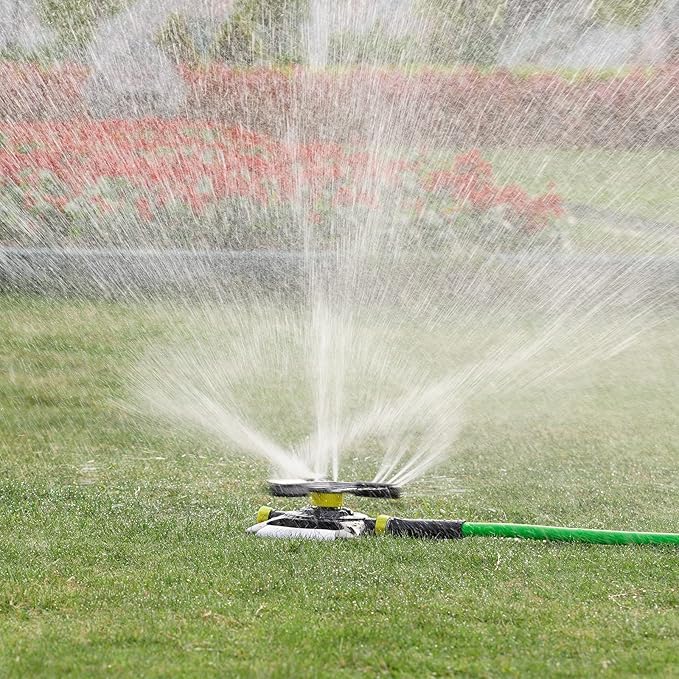GREEN MOUNT Lawn Sprinkler Oscillating Rotating Sprinklers for Yard, Garden Sprinklers, 360 Degree Adjustable Sprinkler, Large Area Coverage Water Sprinklers for Lawns and Gardens