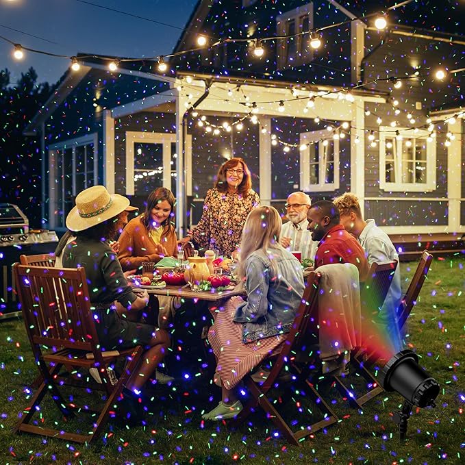 Christmas Laser Lights Projector Outdoor, AIRIVO 3 Color Motion Firefly Lights Projector, Moving Red, Green and Blue Star Lights Projector Waterproof with Remote Control for Garden,Home, Landscape