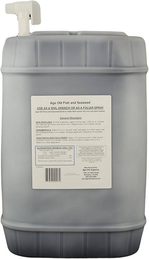 Fish and Seaweed Liquid Fertilizer, 6-Gallon