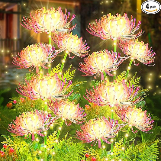 SunKite Solar Garden Lights, Solar Flowers Lights with Glowing Flowers & Stems, Outdoor Stake Decorative Lighting Waterproof for Garden,Yard Patio Pathway Decor,Gift for Mother（4 Pack）