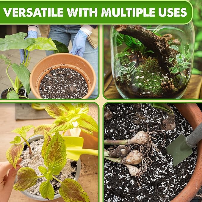 DUSPRO RECYCLE 1.7 QT Natural Perlite for Gardening, Enhances Soil Drainage and Aeration, Lightweight and Porous, Perfect Perlite for Plants Indoor & Outdoor, Ideal sizes for Plant Lovers