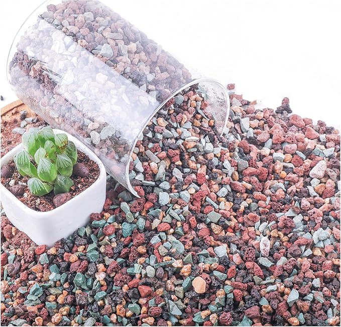 5lb Mix Horticultural Lava Rock Pebbles Pumice Potting Soil Amendment Succulent Cactus Bonsai Gritty Rock Decorative Gravel Plant Drainage Volcanic Rock for Aquarium Fairy Gardening Top Dressing