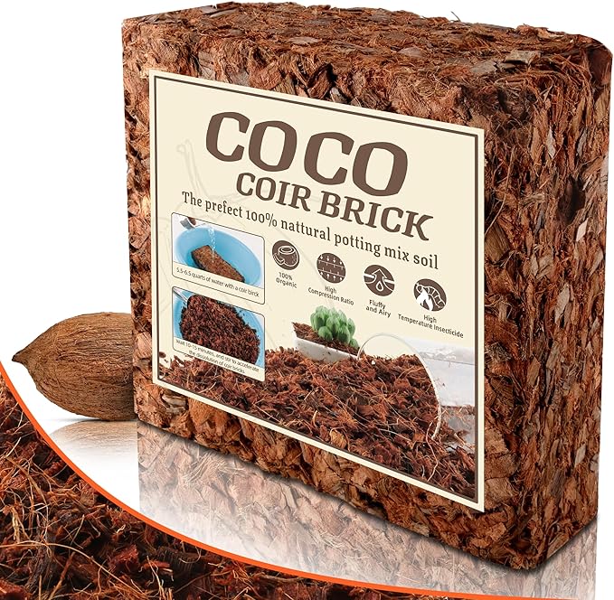 Coco Chips for Plant - 10LB Organic Coconut Husk Chips with Low EC & PH Balanced, High Expansion Coconut Substrate Coco Husk Mulch for Garden, Flowers and Reptile