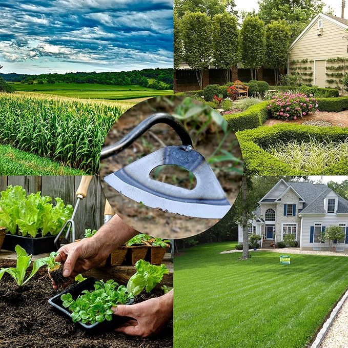 All-Steel Hardened Hollow Hoe,Garden Hoes for Weeding,Hollow Hoe for Gardening,Hoe Garden Tool,Garden Hoe for Backyard Weeding, Loosening, Farm Planting 2