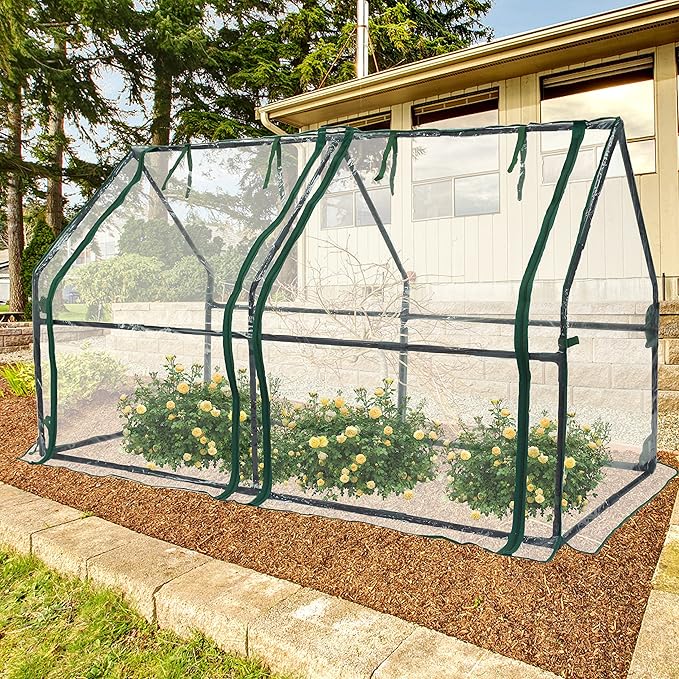 Gardzen Mini Greenhouse Heavy Duty Portable Green House, Clear Tent Small Greenhouse for Indoor Outdoor Plants 71.7”(L) x36.2”(W) x42.5”(H)