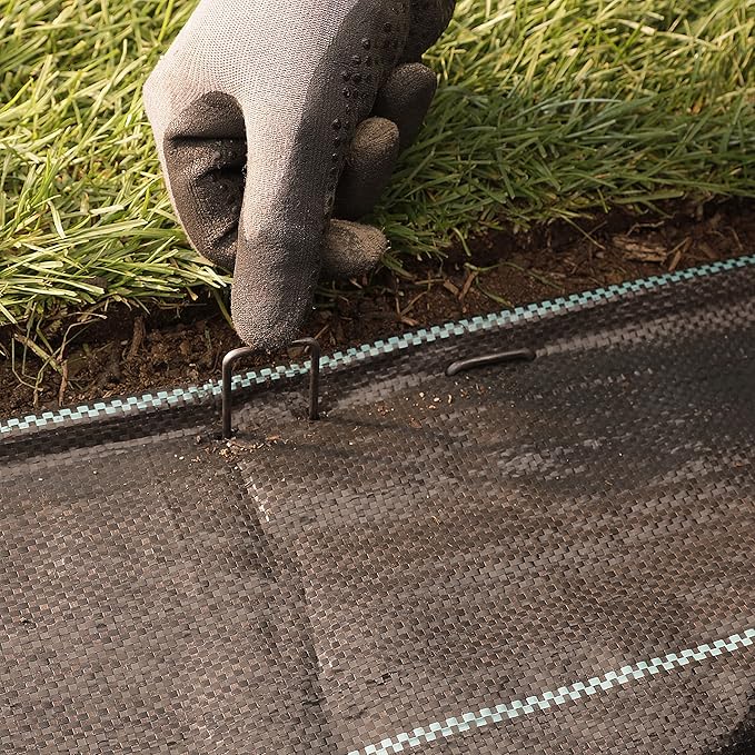 500-Pack 6'' 11 Gauge Heavy-Duty U-Shaped Garden Stakes Staples Spikes Pins Pegs - Ground Stakes for Anchoring Landscape Fabric