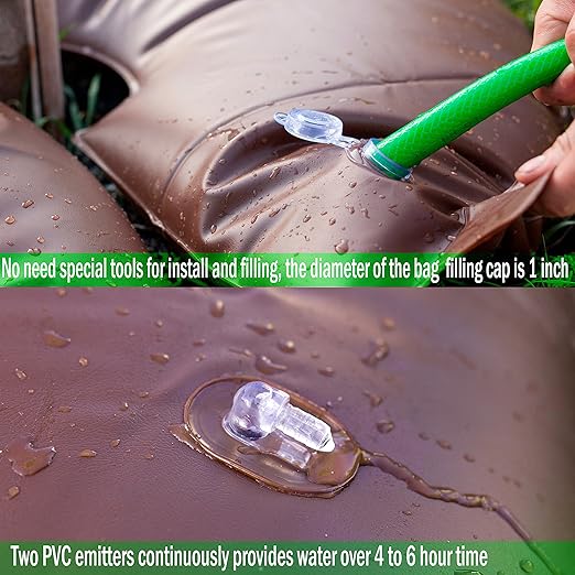 HIGHLIGHT 2 PACK-15 Gallon Tree Watering Bag/Ring, Deep Root & Low-Profile Slow Release Watering Bag for Newly Planted, Multi-Trunk or Evergreen Tree