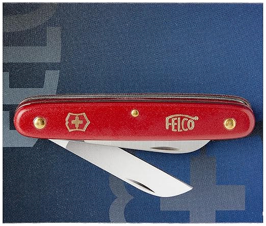 FELCO Grafting & Garden Pruning Knife (3.90 50) - Light Weight All-Purpose Knife with Straight Blade, red, 2.25-inches (V39050)