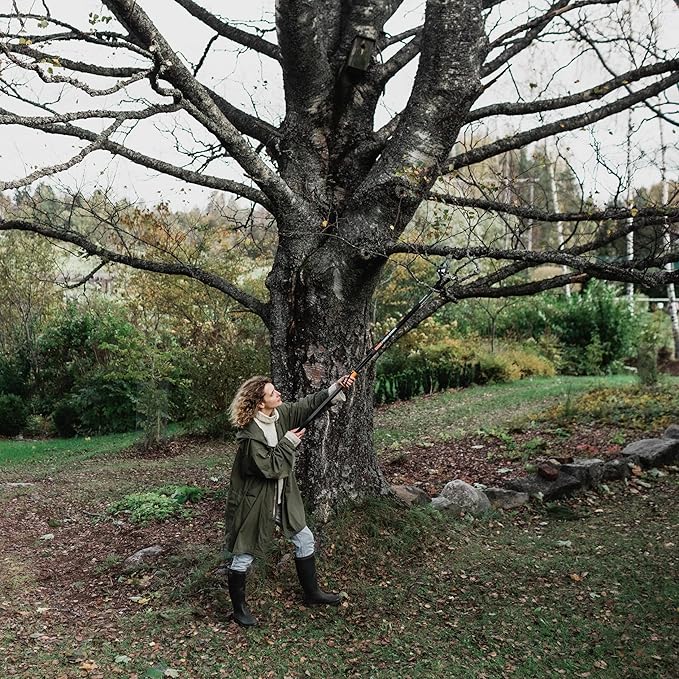 Fiskars 5ft Ropeless Tree Trimmer with Rotating Head, Long Handle Stik Pruner, Branch Cutter to Prune High Branches or Low Shrubs, Garden and Yard Tools