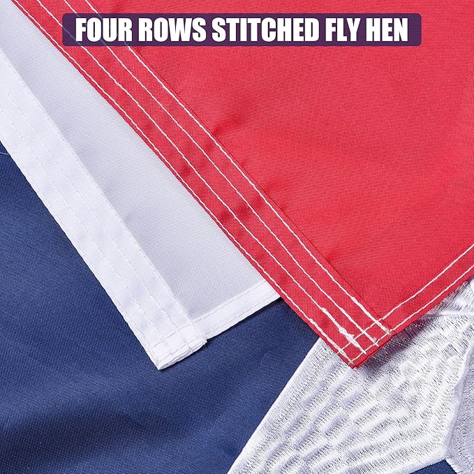 Texas State Flag 4x6 Ft, Deluxe Embroidered Heavy Duty Polyester Durable TX Outside Flags, Indoor/Outdoor, Sewn Stripes and Brass Grommets