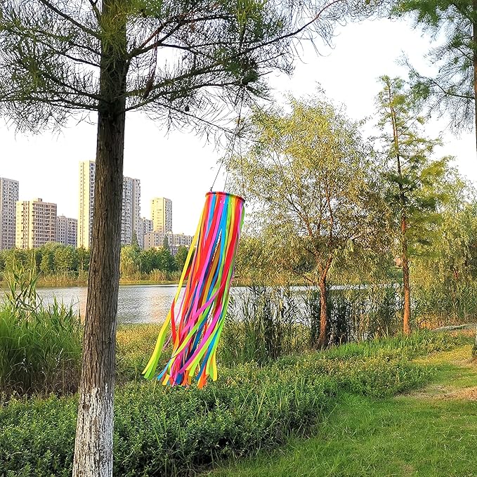 Satin Ribbon Windsock Streamer, Outdoor Decorations for Your Patio, Garden, Yard, Dock and Camper, 49-Inch, WS49-XZH