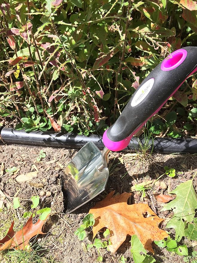 Garden Guru Super Strong Garden Trowel Hand Shovel - Stainless Steel - Rust Resistant - Ergonomic Grip - Perfect Tool for Gardening, Weeding, Transplanting and Digging in Garden Beds (Pink)